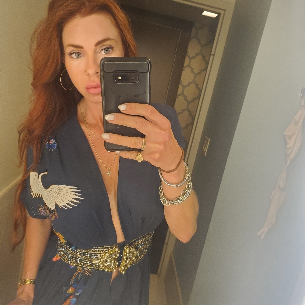 🔥🦅🦁Meghan Chic Aline Flare Embellished atop